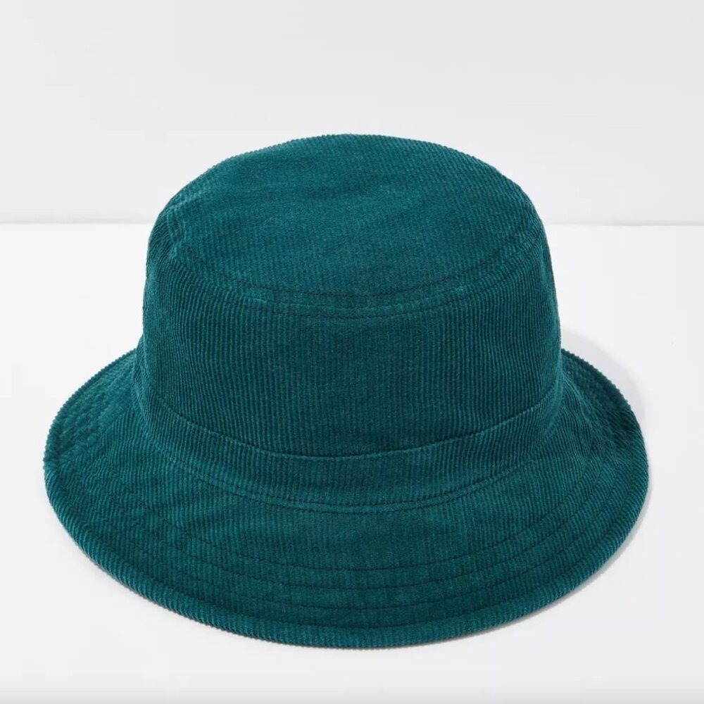 American Eagle Green Corduroy Bucket Hat Forest Green 90s Boho Retro Streetwear